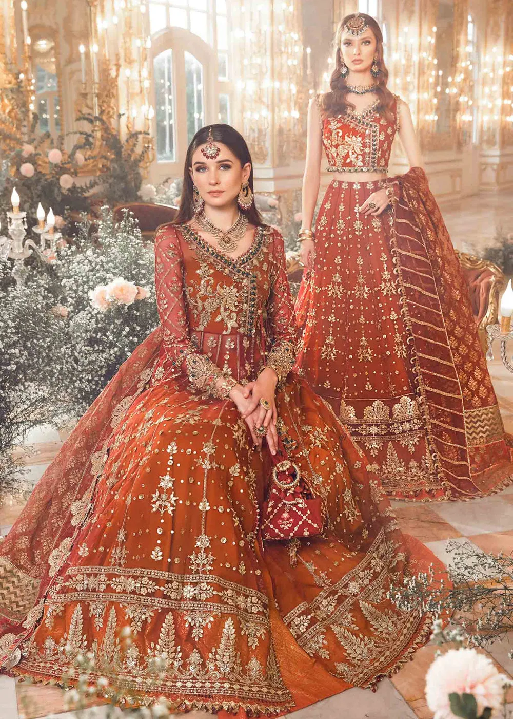 Mbroidered Wedding 2023 by Maria B | Maroon BD-2705