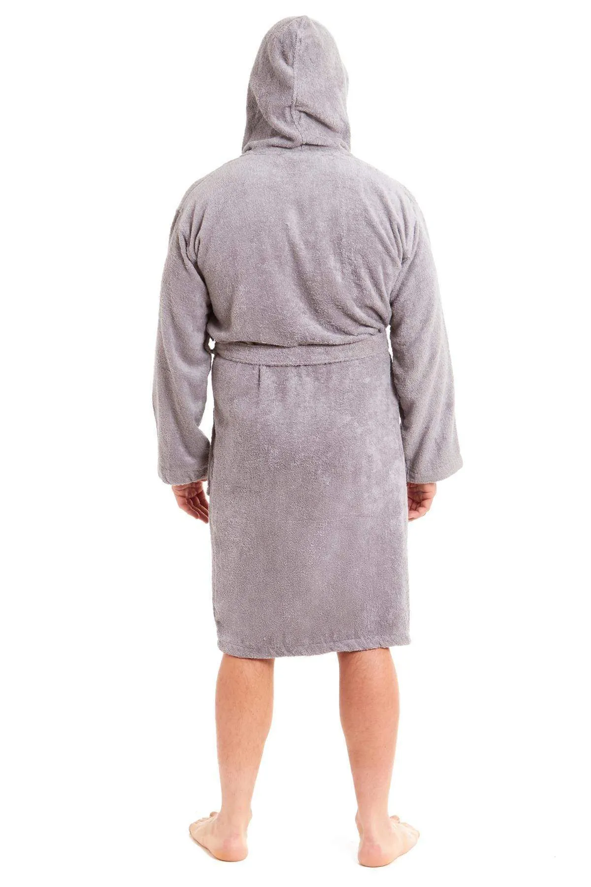 Men's Luxury Bamboo Cotton Hooded Bathrobe Ultra-Soft Towelling Robe for Home Gym and Spa in Multiple Sizes and Colours by Daisy Dreamer