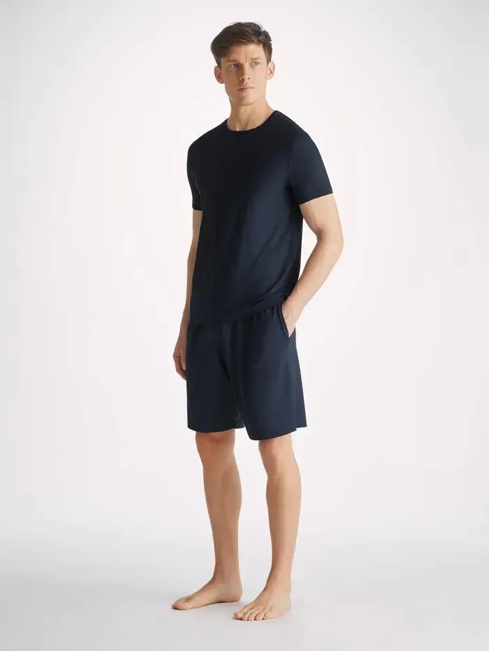 Navy Basel Micro Modal Stretch Men's Lounge Shorts