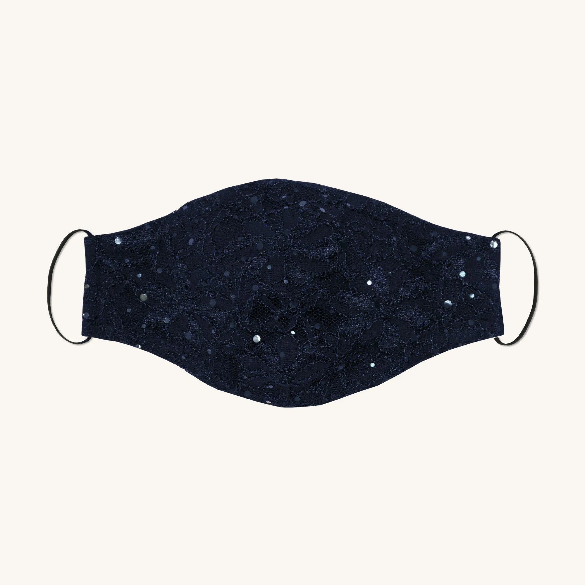 Navy Lace Sequin Mask