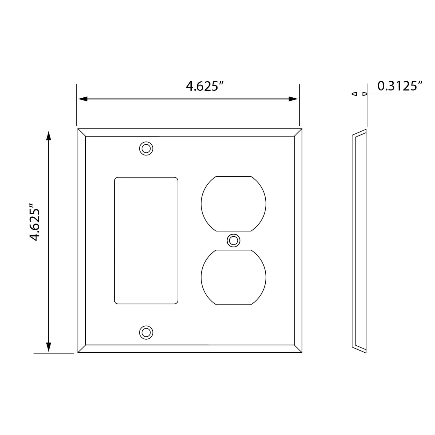 New York Switch Plate with Rocker and Outlet in Timeless Bronze