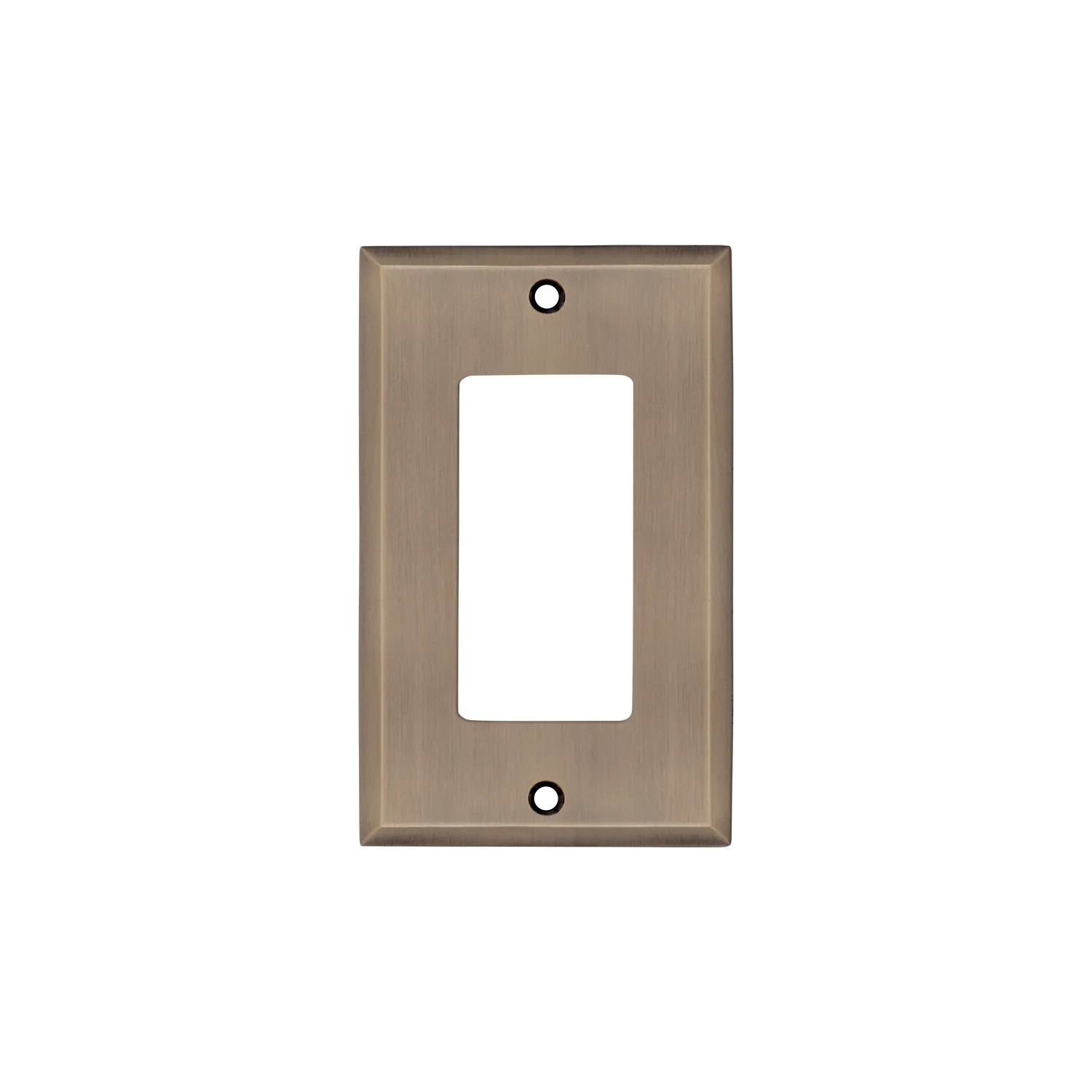 New York Switch Plate with Single Rocker in Antique Brass