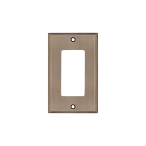 New York Switch Plate with Single Rocker in Antique Brass