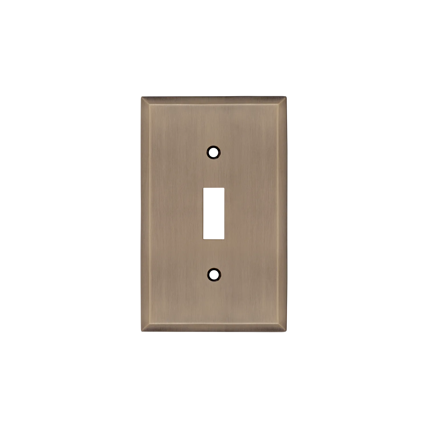 New York Switch Plate with Single Toggle in Antique Brass