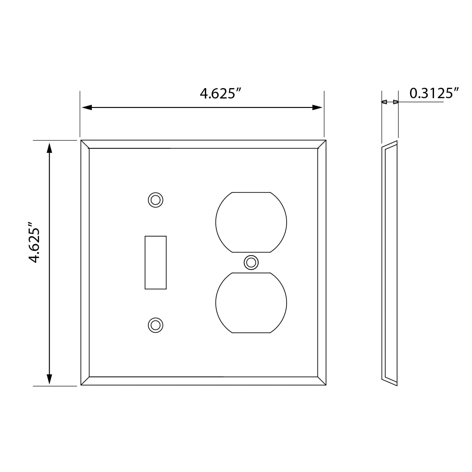 New York Switch Plate with Toggle and Outlet in Satin Nickel