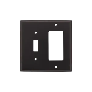 New York Switch Plate with Toggle and Rocker in Timeless Bronze