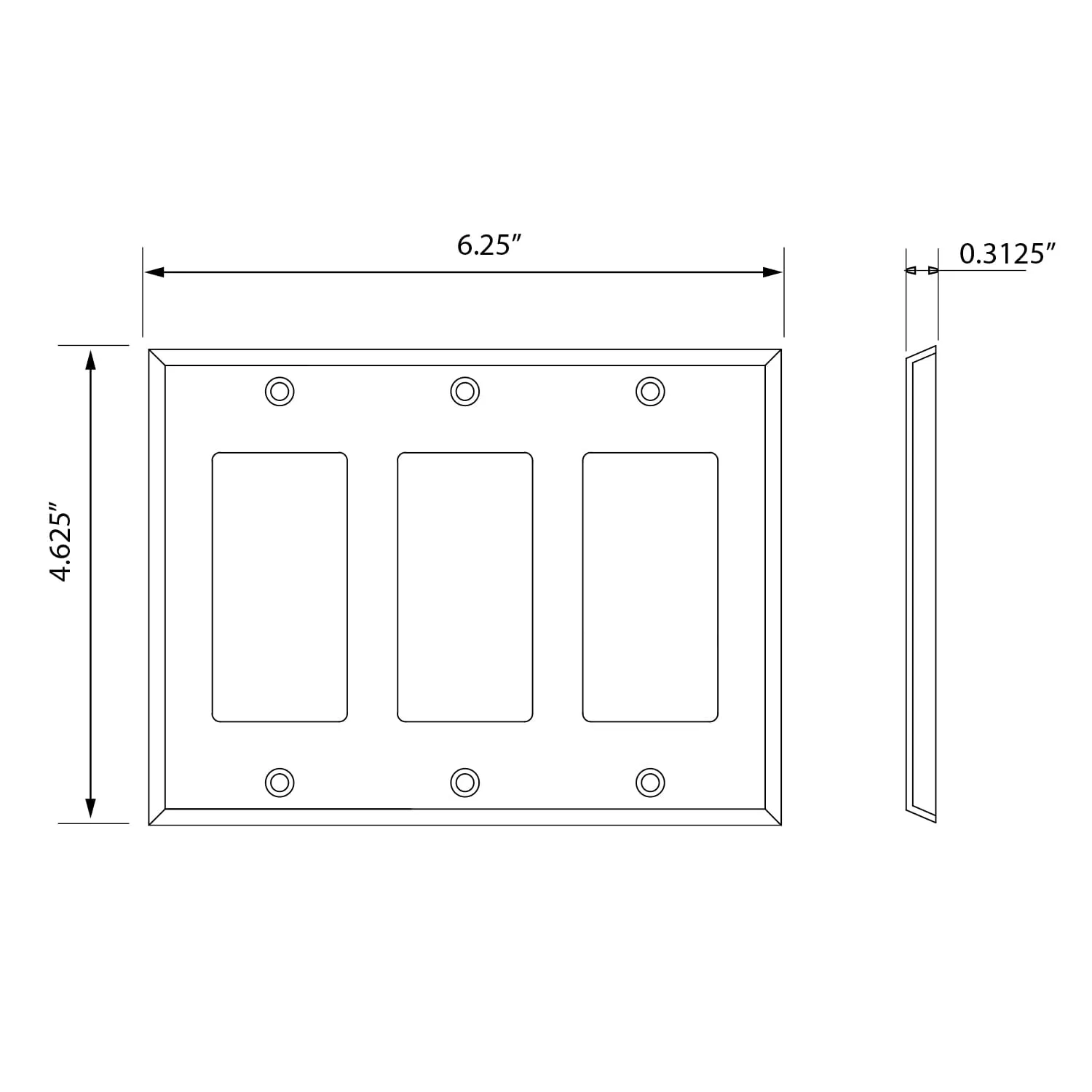 New York Switch Plate with Triple Rocker in Timeless Bronze