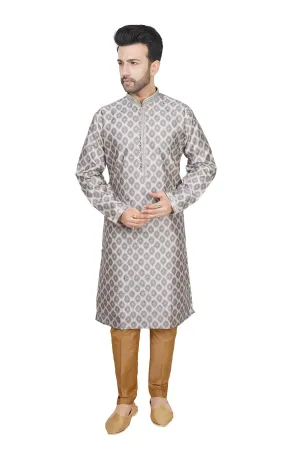 Off white embroidered mens kurta