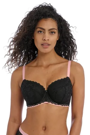 Offbeat Padded Half Cup Bra Black