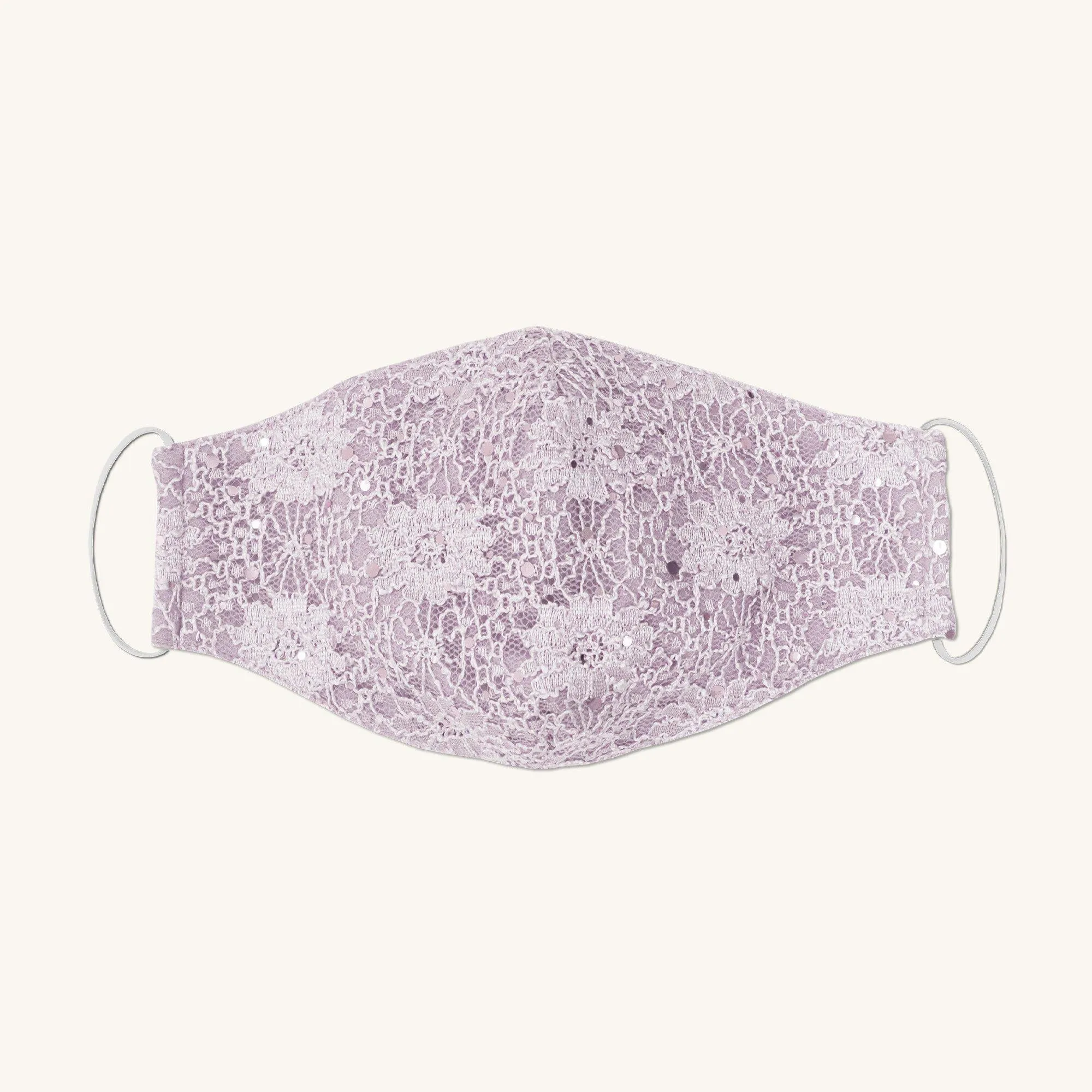 Pale Orchid Lace Sequin Face Mask