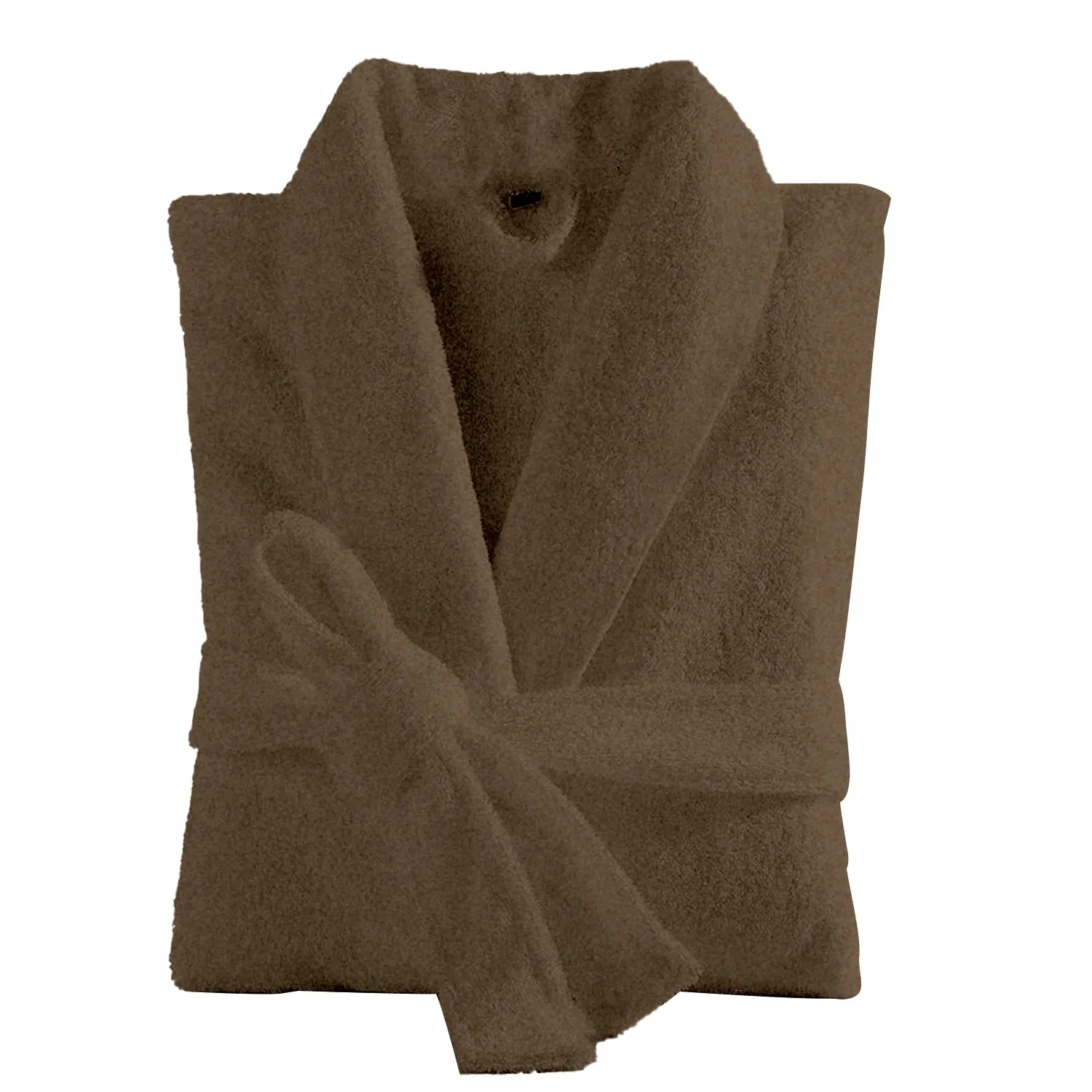 Premium Cotton Brown Terry Bathrobe with Pockets Suitable for Men and Women, Soft & Warm Terry Home Bathrobe, Sleepwear Loungewear, One Size Fits All