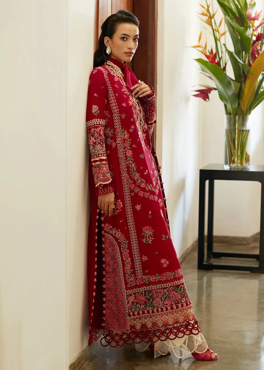 Red Lawn Suit - Elan - Luxury Lawn '23 - AALIA-EL23-08A