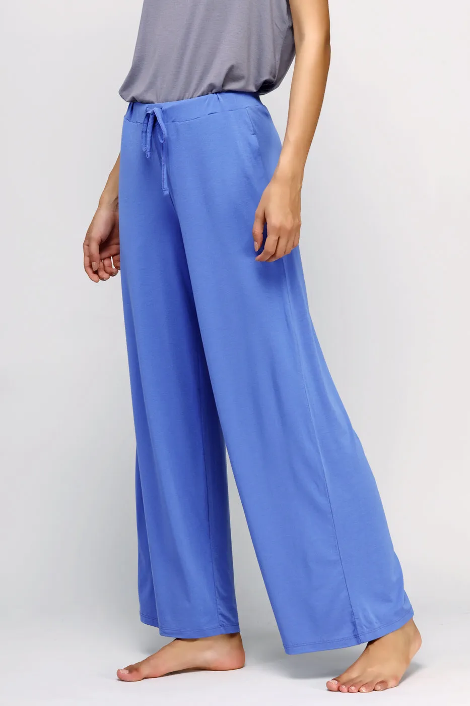 Relaxed Blue Flared Lounge Pant