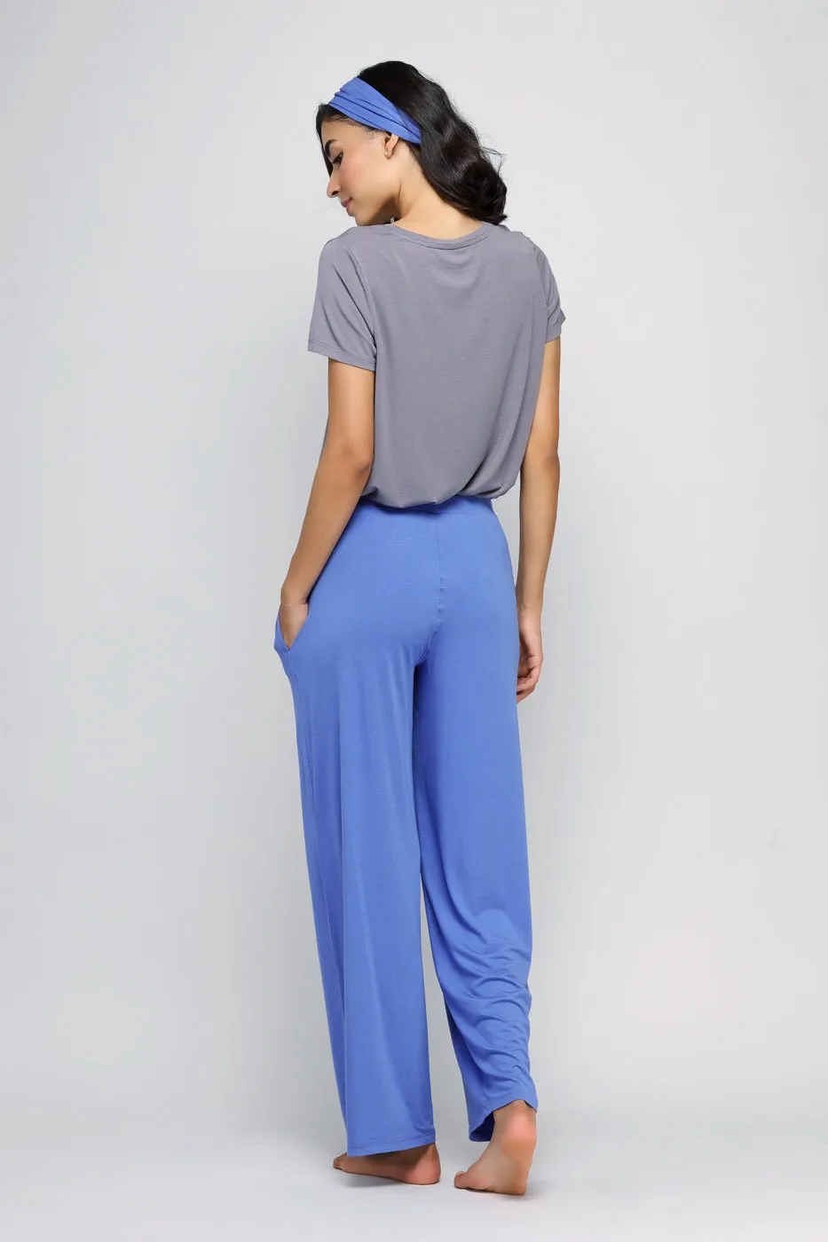 Relaxed Blue Flared Lounge Pant