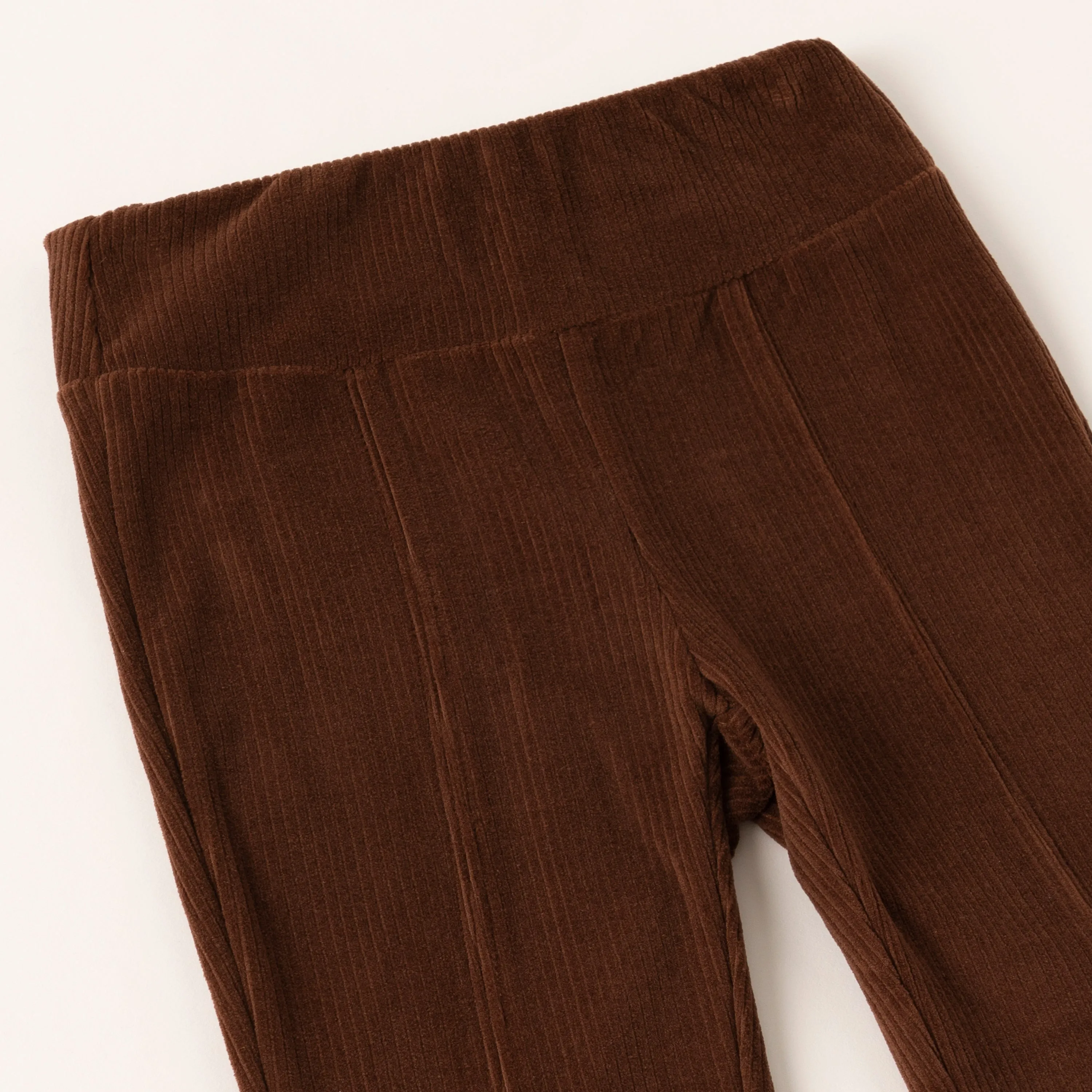 Ribbed Velour Flare Leg Pant