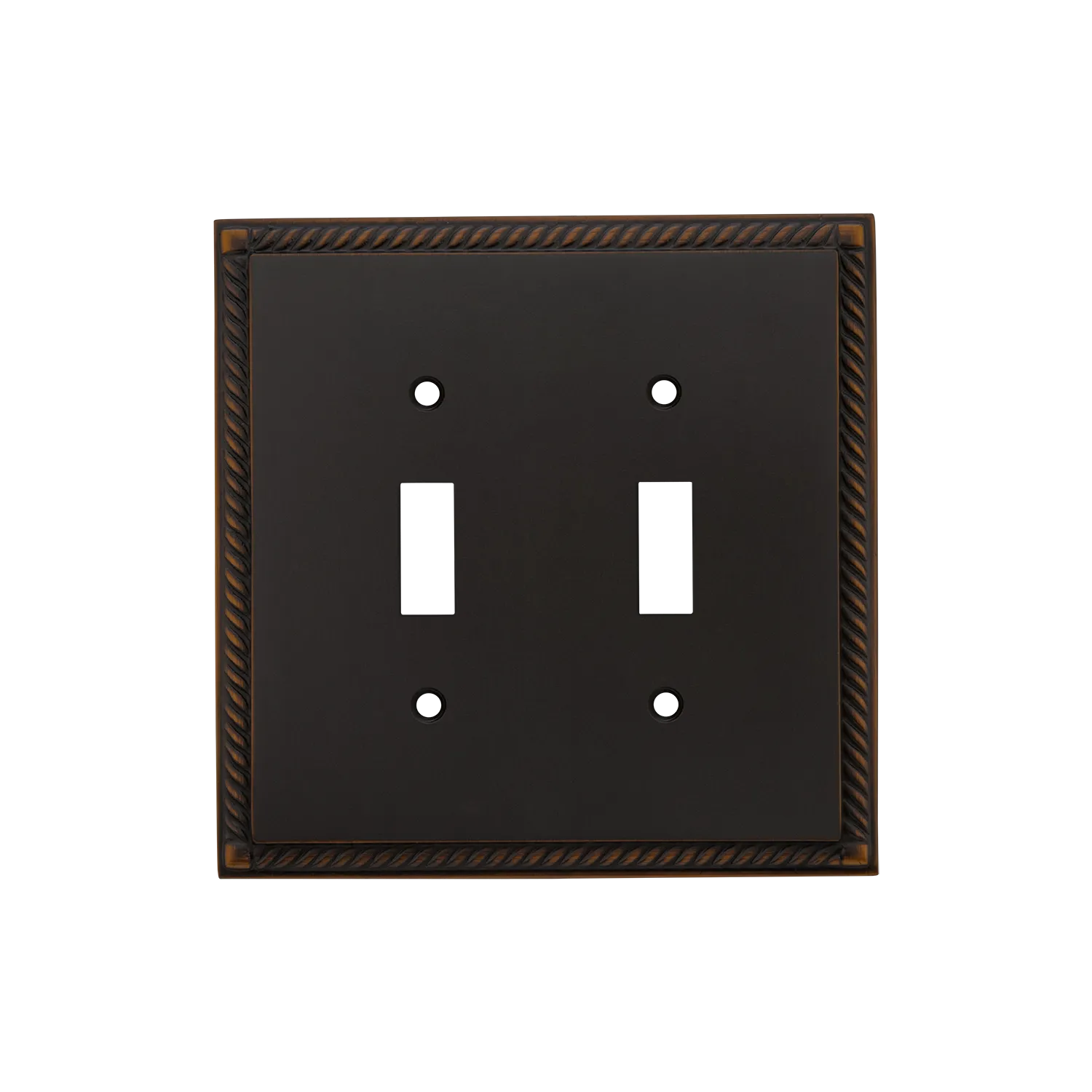 Rope Switch Plate with Double Toggle in Timeless Bronze