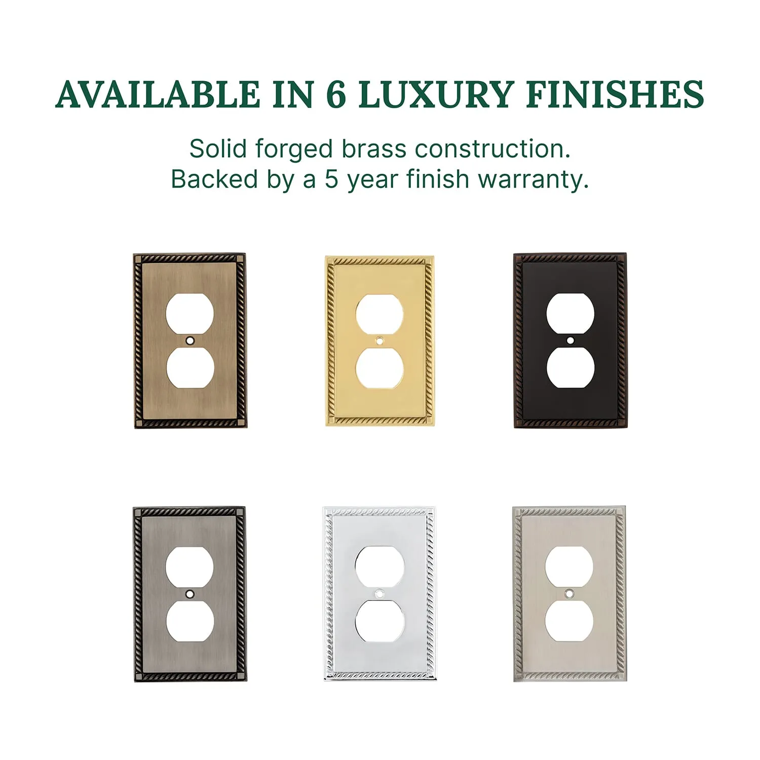 Rope Switch Plate with Outlet in Timeless Bronze