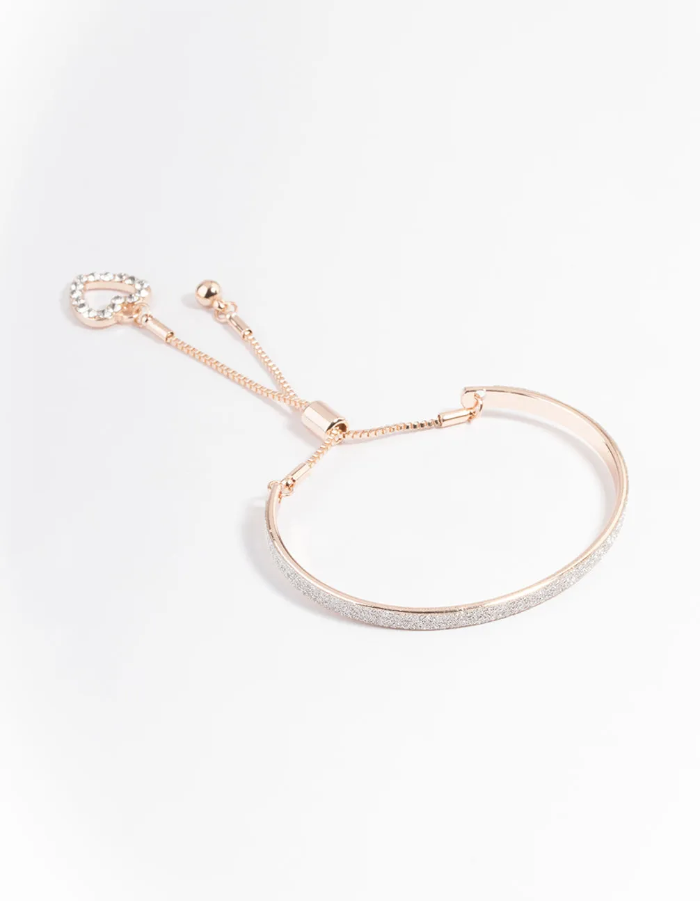 Rose Gold Glitter Bangle with Toggle Bracelet