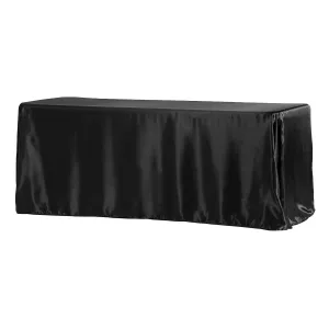 Satin Rectangular 90"x132" Tablecloth - Black