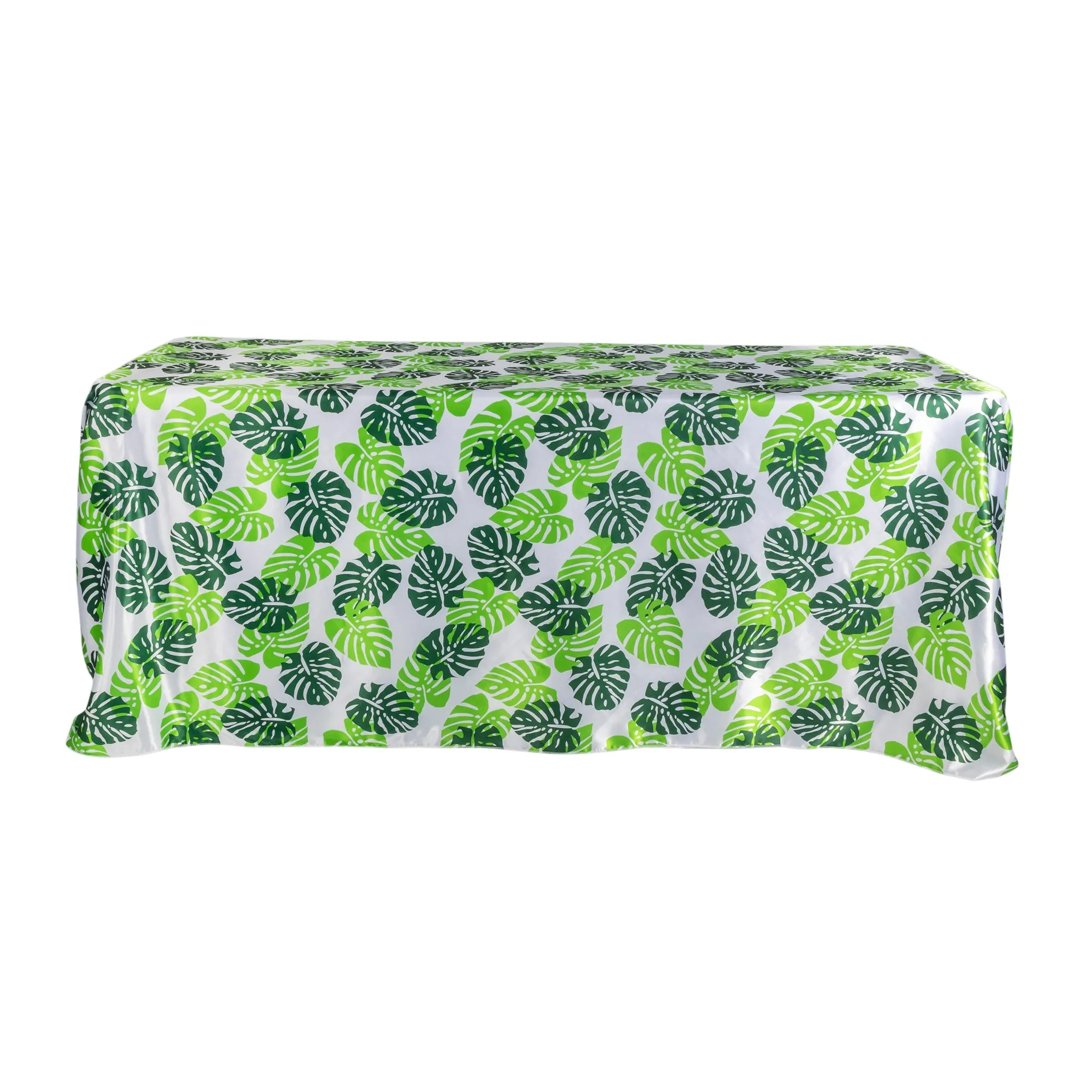 Satin Rectangular 90"x132" Tablecloth - Tropical Palm Leaf