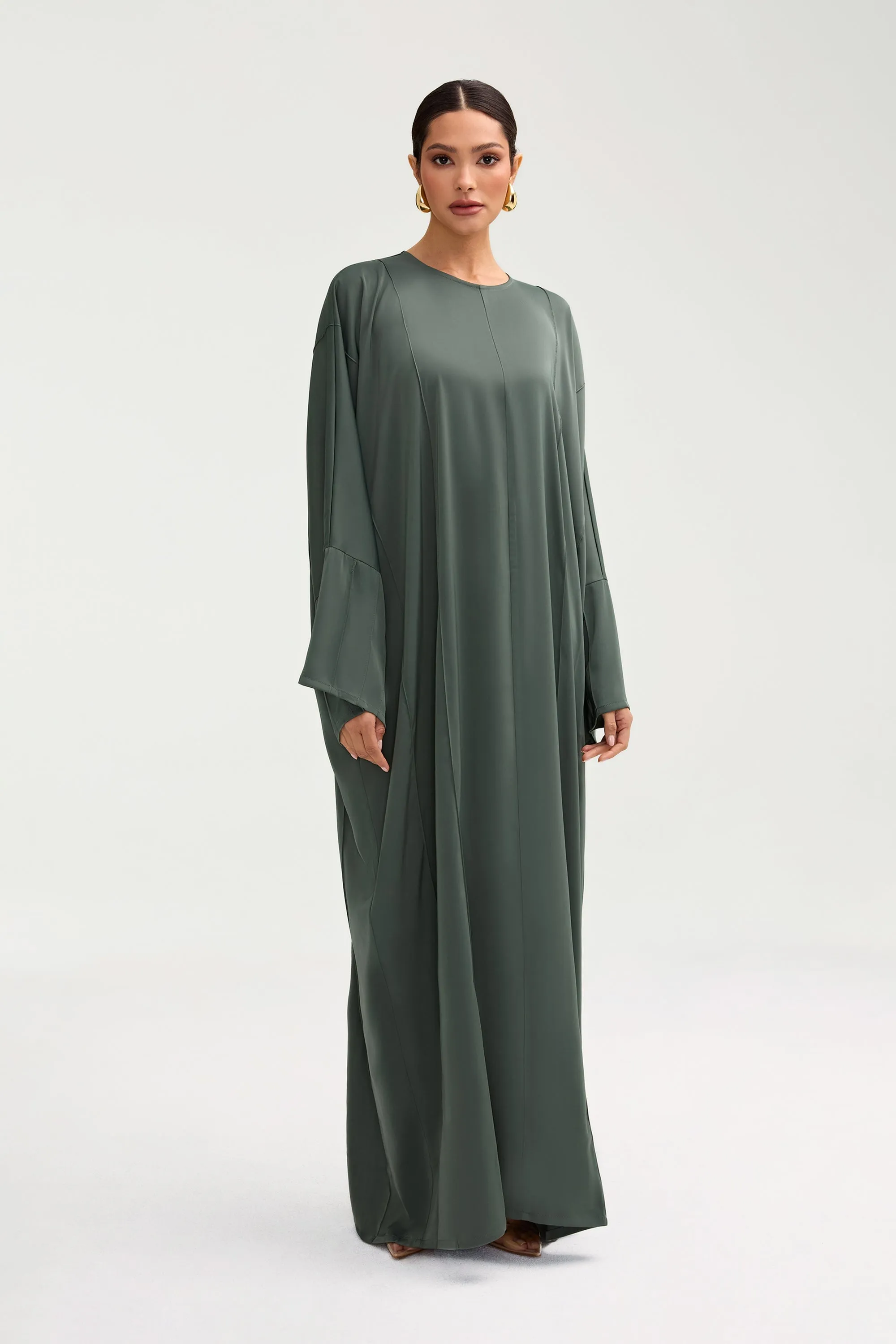 Sidrah Satin Kaftan - Sage