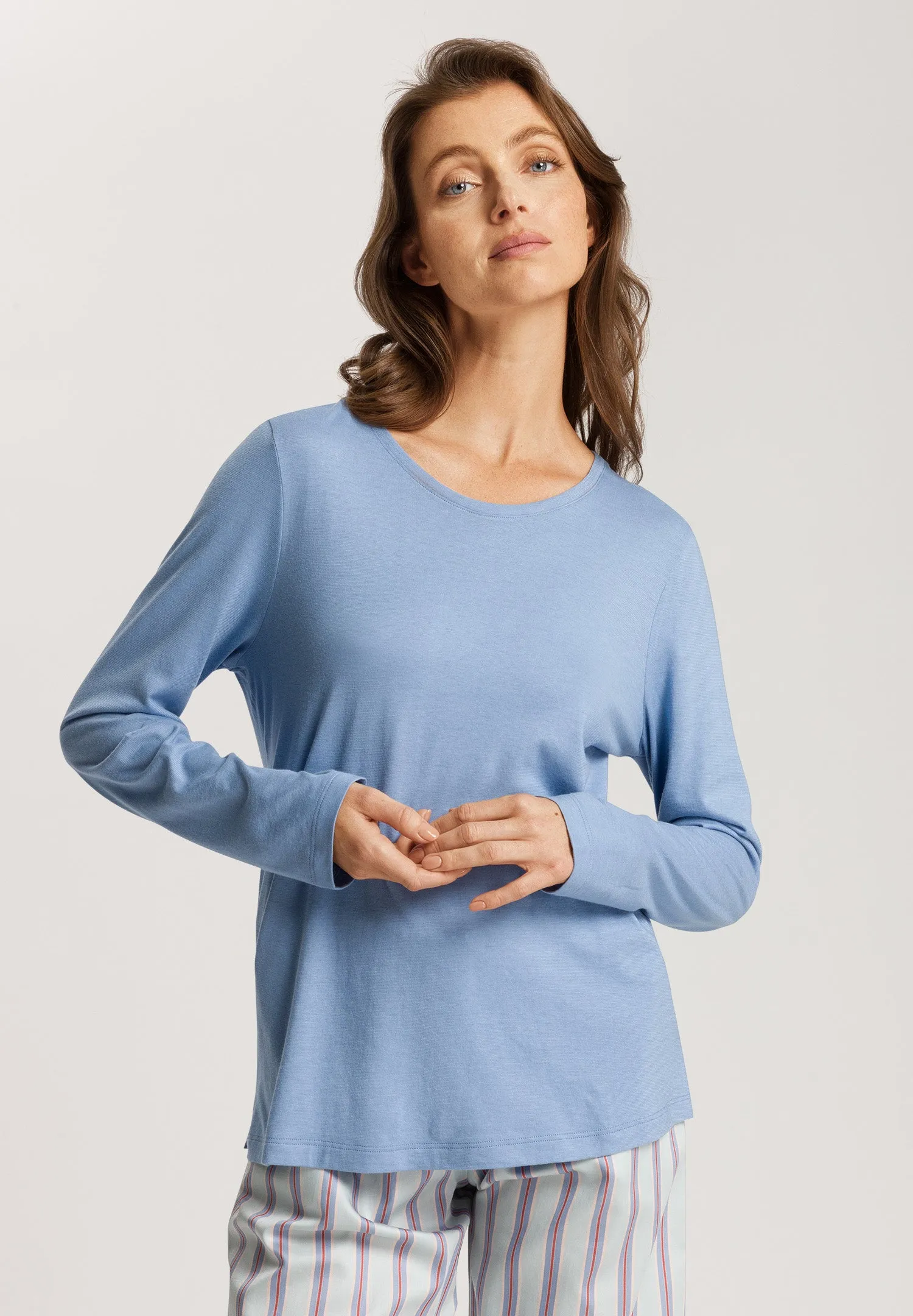 Sleep And Lounge Relaxed Round Neck Top | Endless Blue 74844-2533