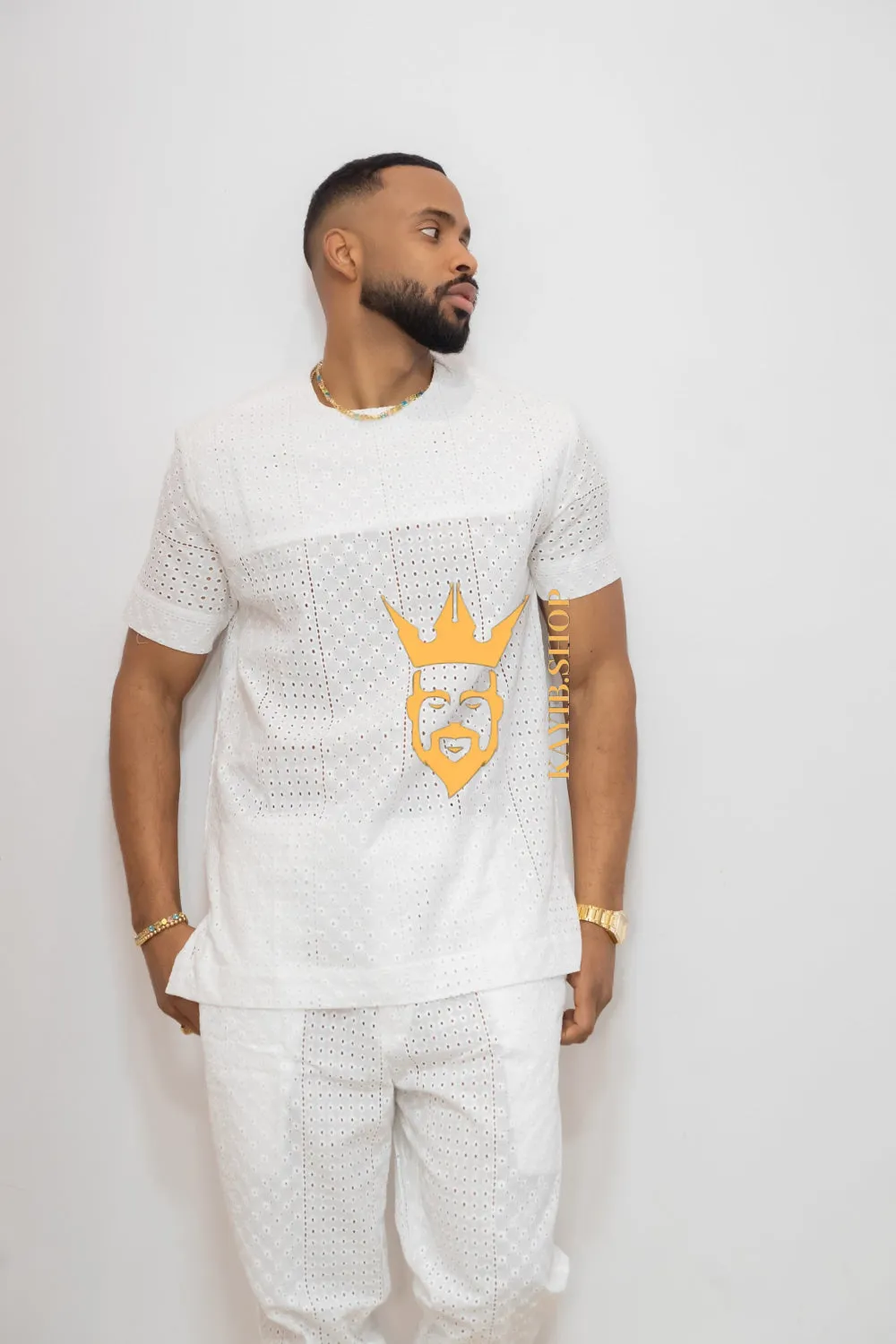 Summer Luxury Men's Lace Two-Piece Clothing: Sophisticated & Versatile Ensemble