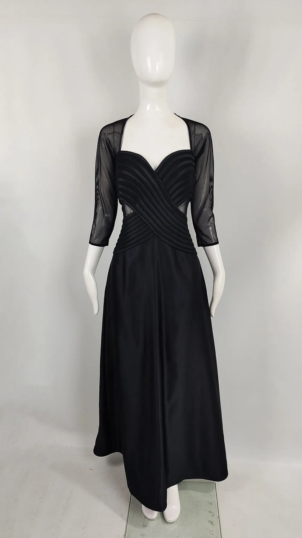 Tadashi Shoji Vintage Sheer Panelled Evening Gown