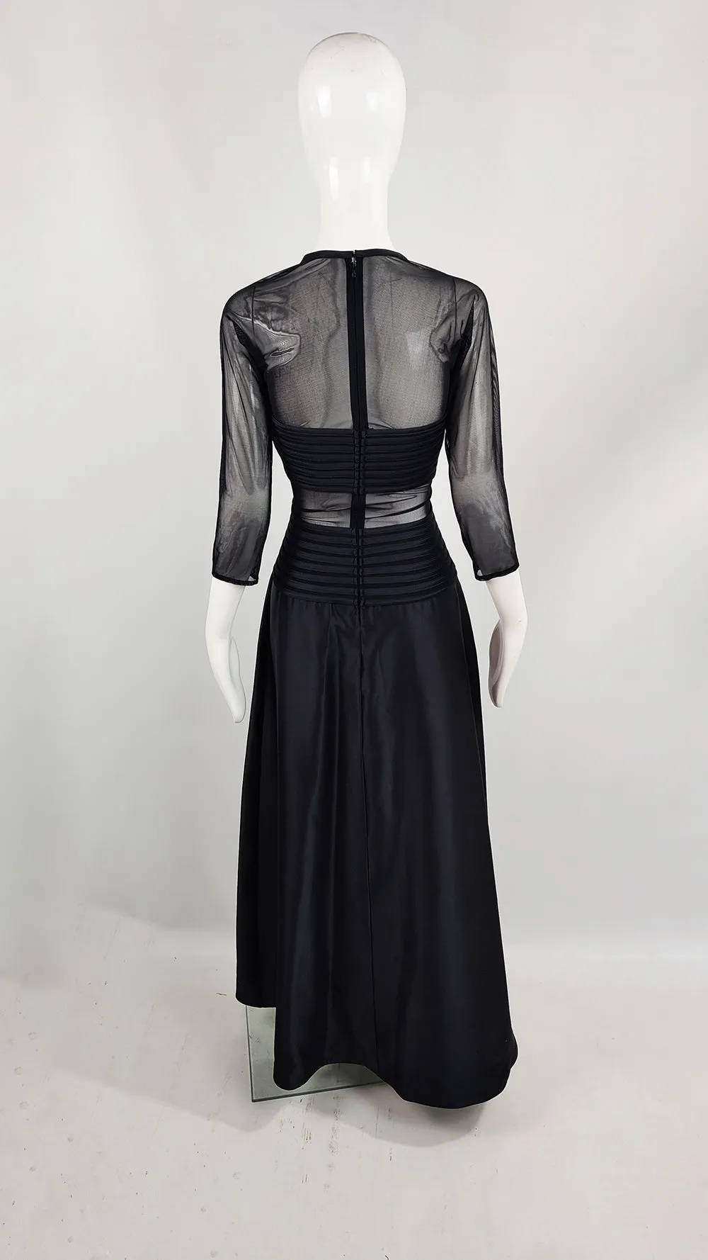 Tadashi Shoji Vintage Sheer Panelled Evening Gown