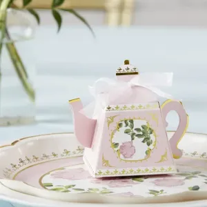 Tea Time Whimsy Teapot Favor Box Pink (Set of 24)