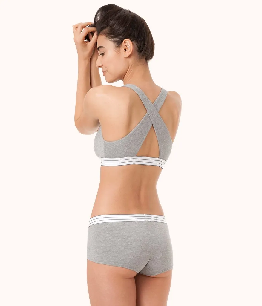 The Cross Back Bralette Bundle: Jet Black/Heather Gray