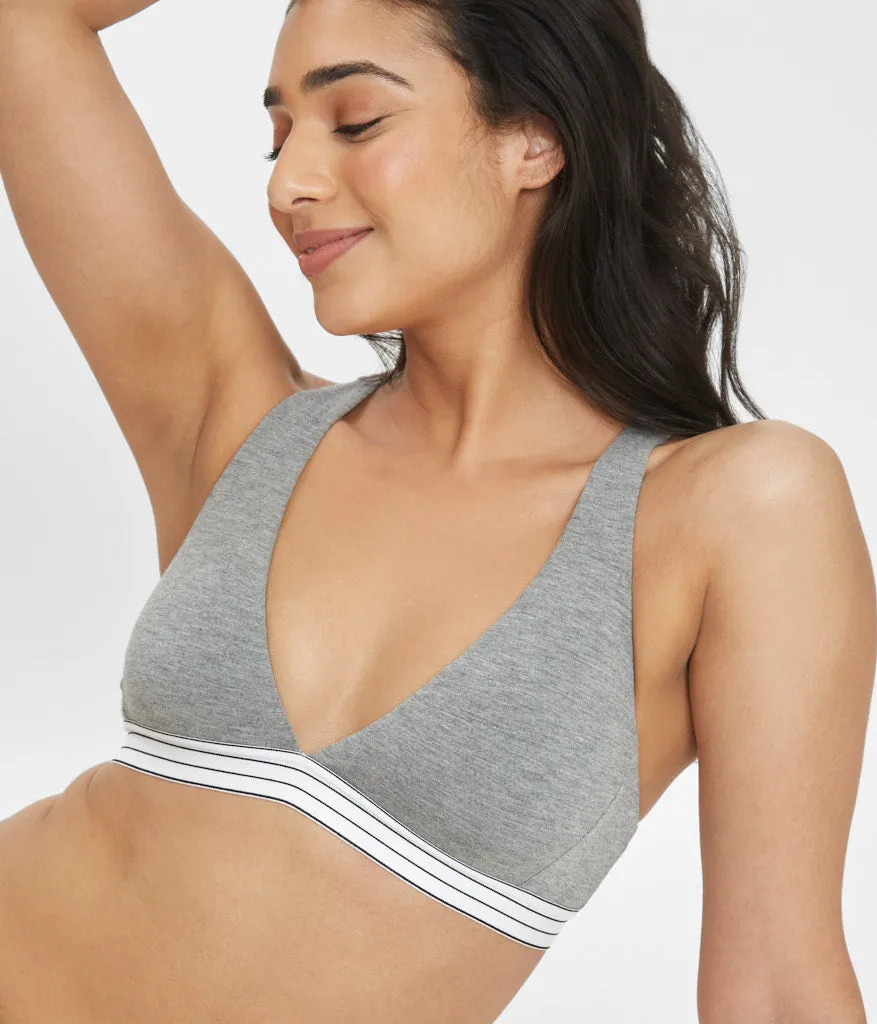 The Cross Back Bralette: Heather Gray