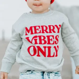 Trilogy Design Co - Merry Vibes Only Pullover in Grey