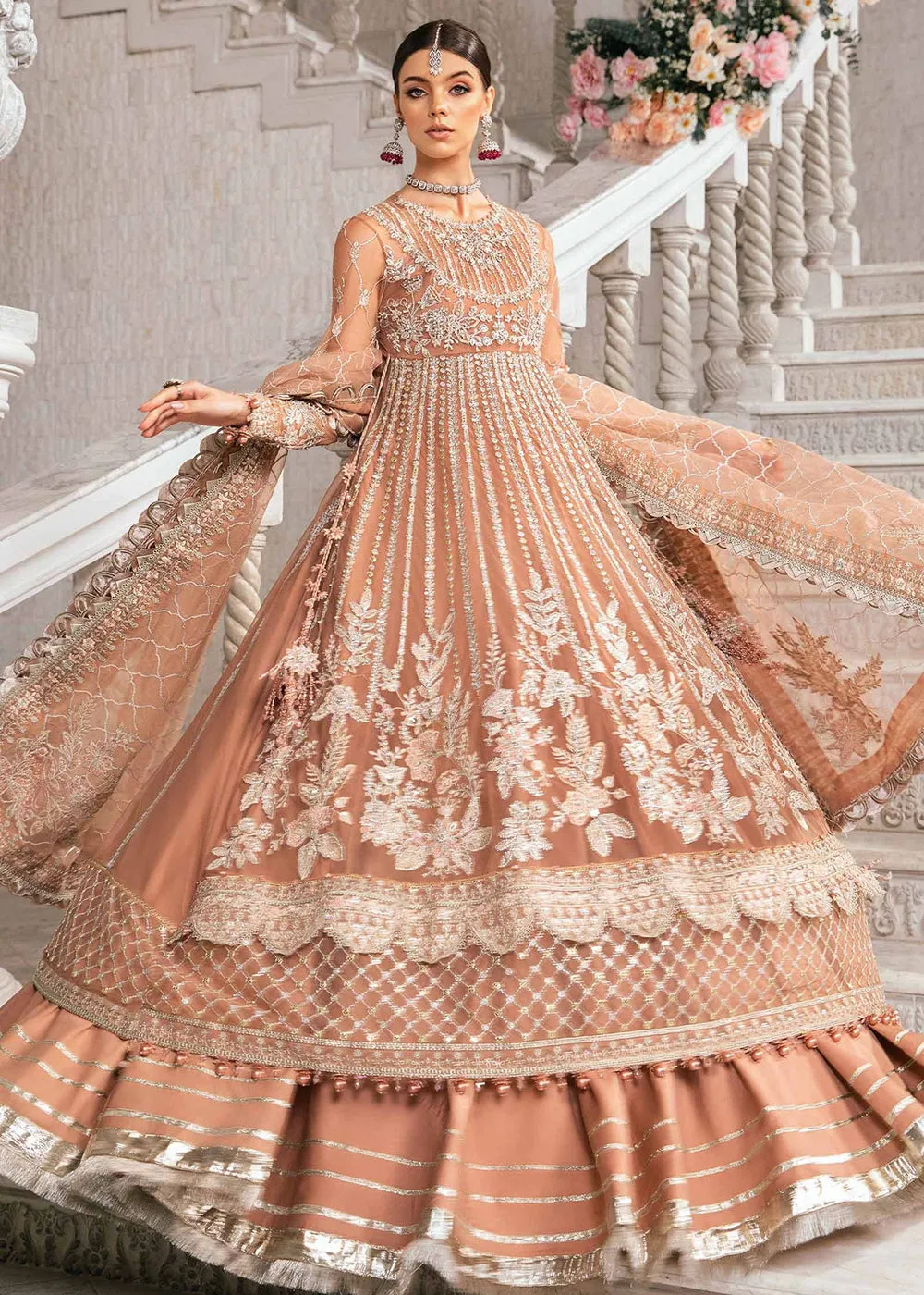 Unstitched Mbroidered Wedding Formals 2024 by Maria B | BD-2804