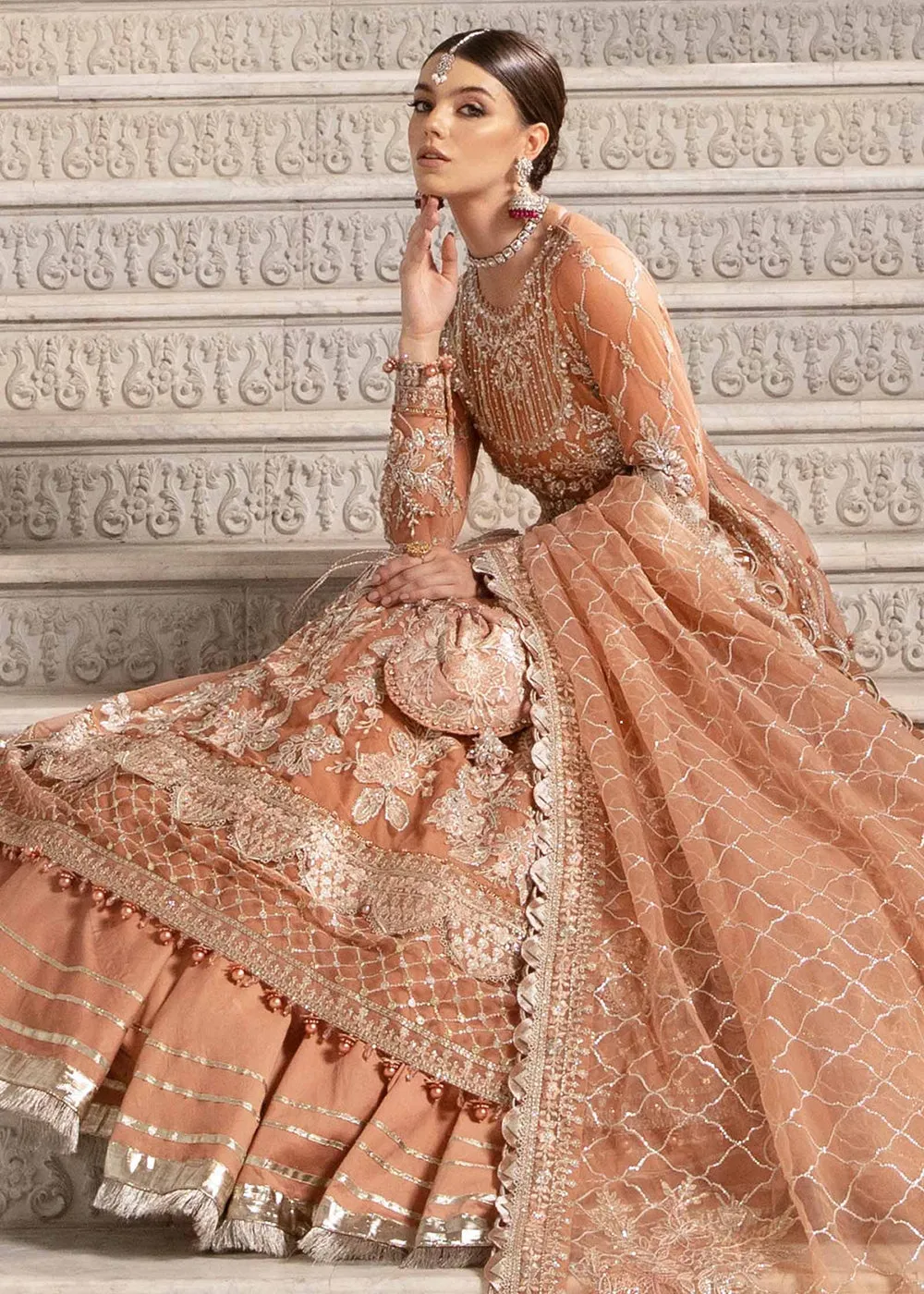 Unstitched Mbroidered Wedding Formals 2024 by Maria B | BD-2804