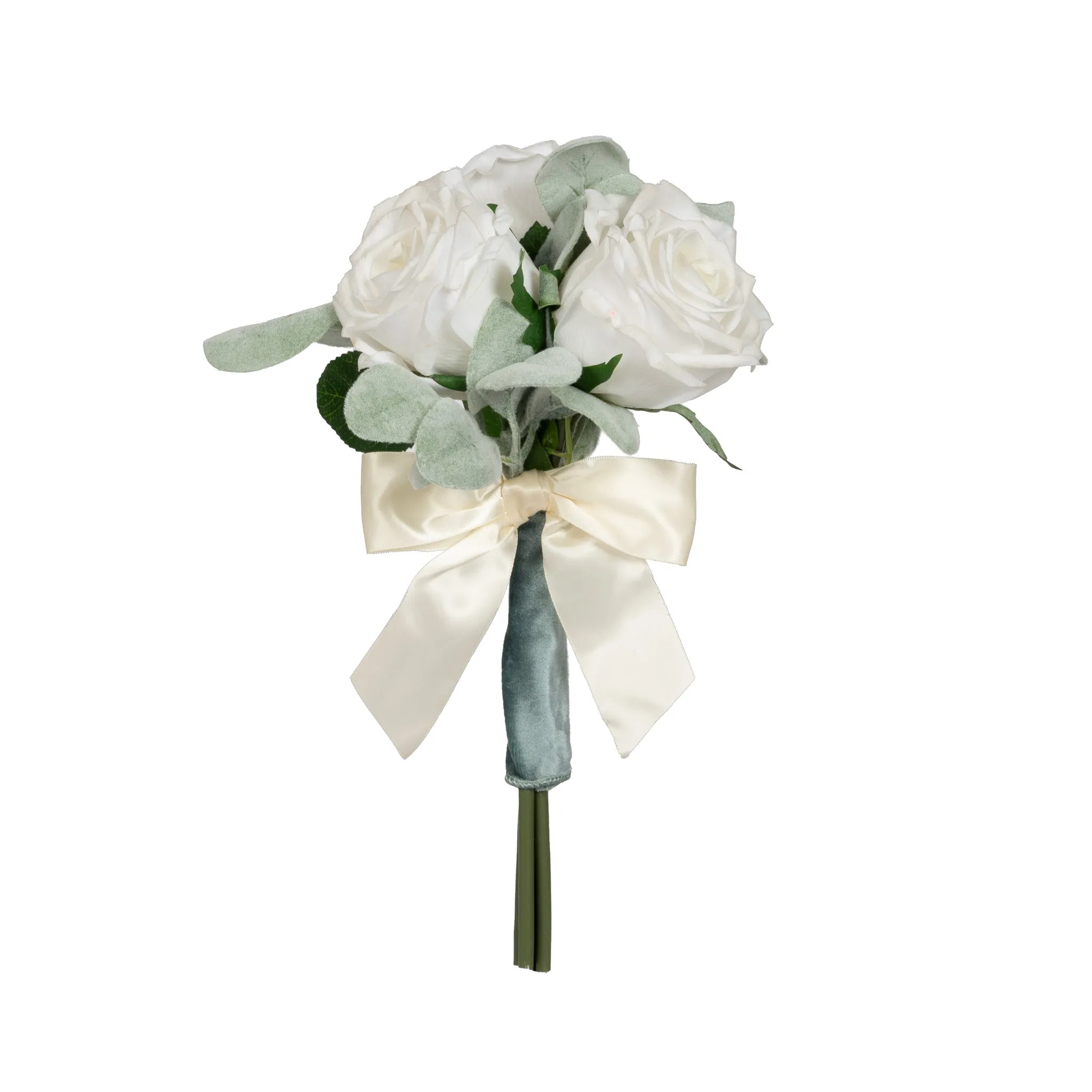 White Rose & Lambs Ear Bouquet