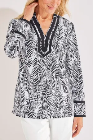 Women's Sampika Tunic Top  |  Black/White Grand Palm